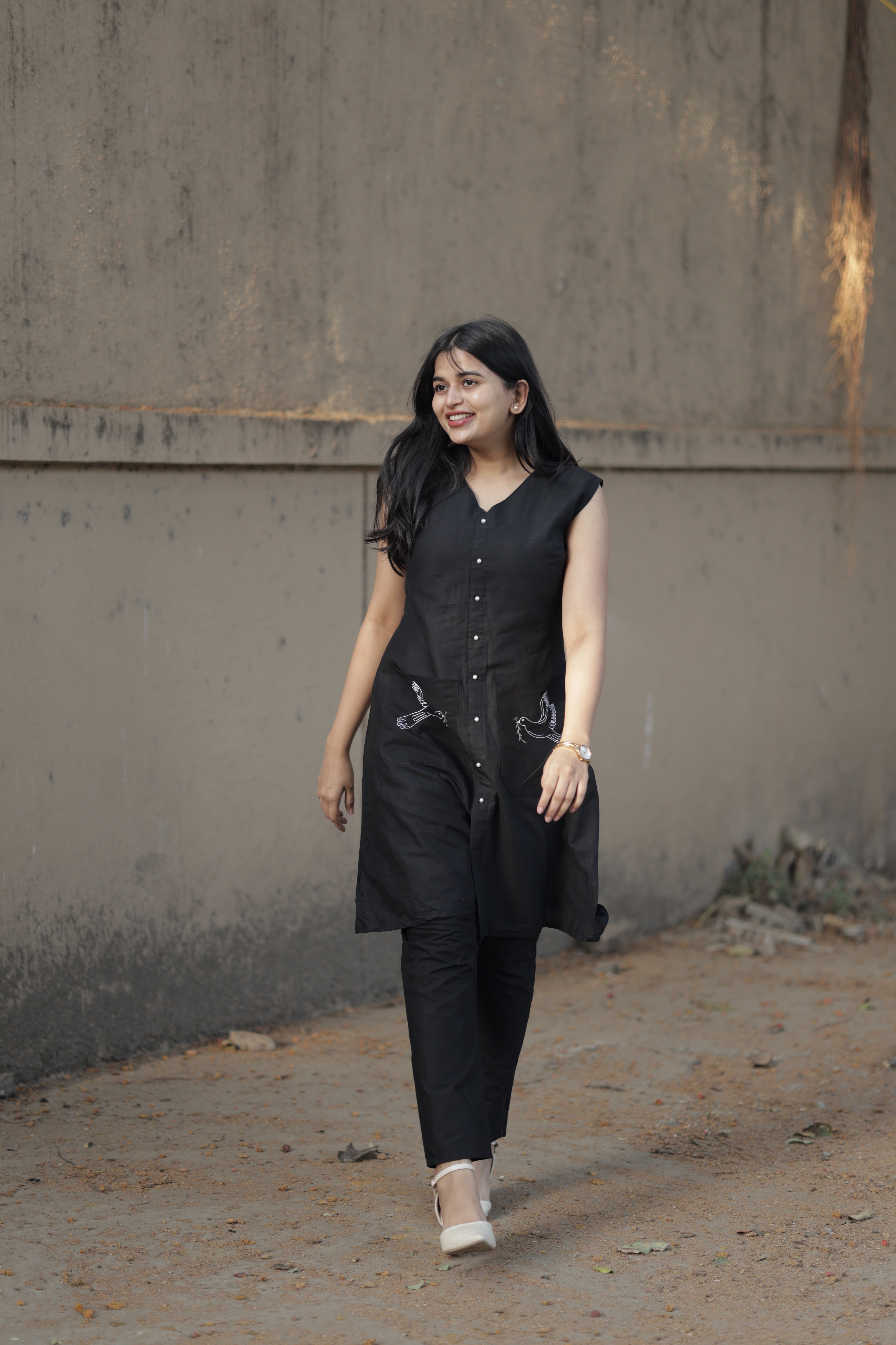 BLACK KURTA SET